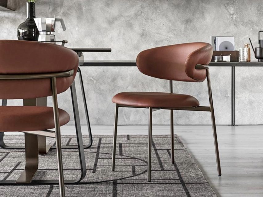 Calligaris - Oleandro Stóll Stál/Tauáklæði Antracite - Image 5