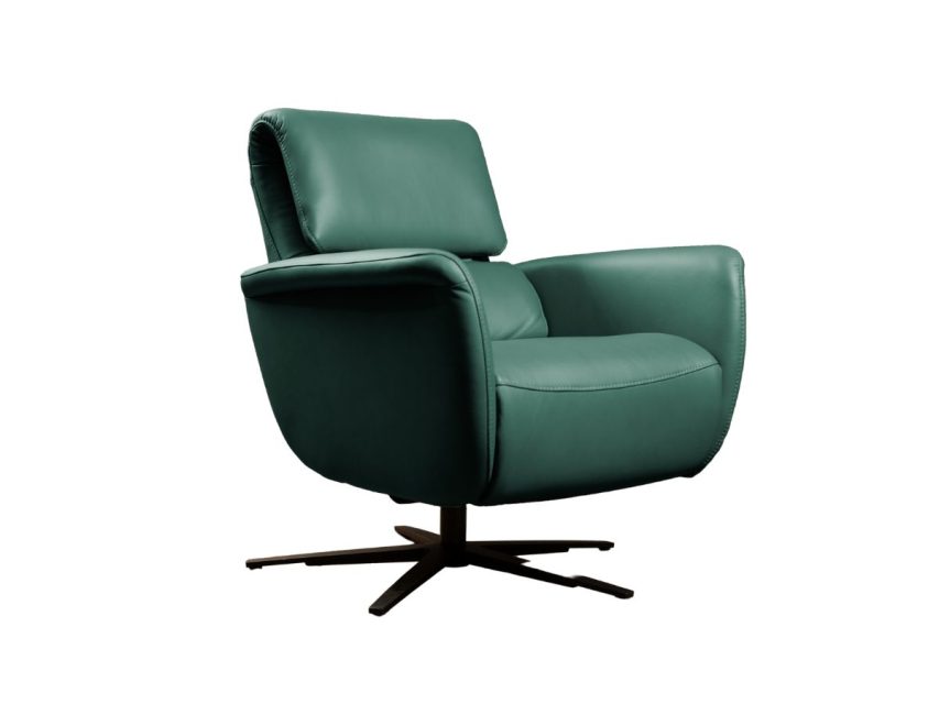 Hukla - LC02 Hægindastóll Leður Cat.58 Olive/Black